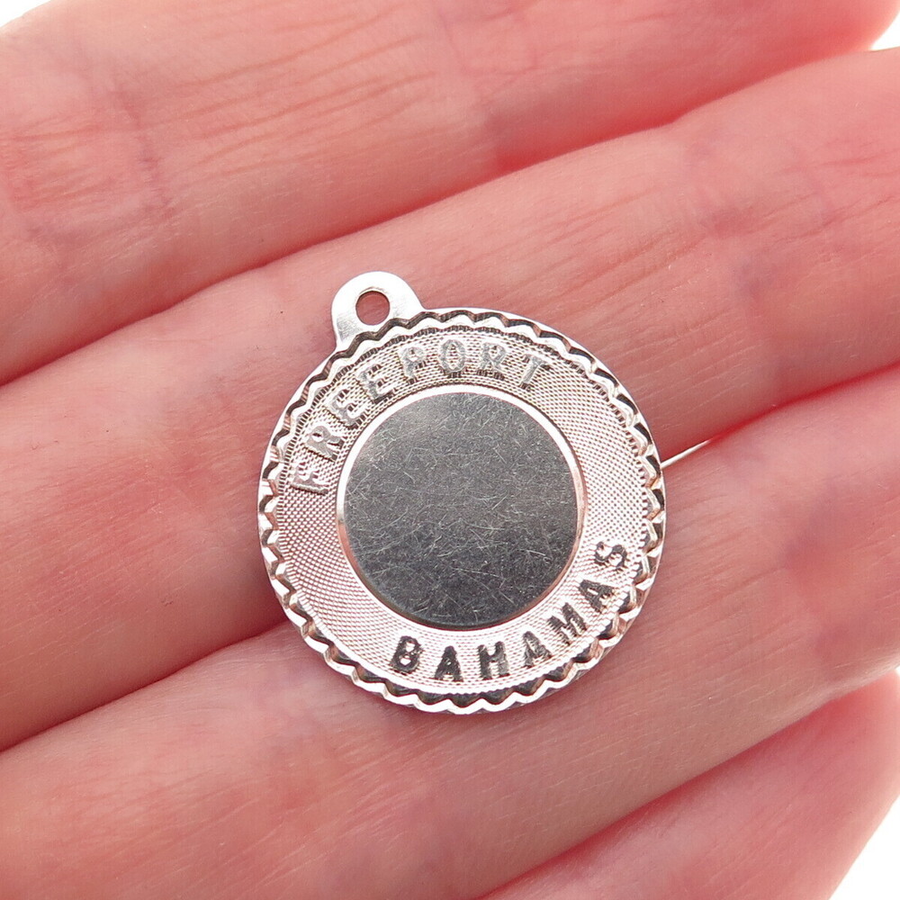 Sasco 925 Sterling Silver Vintage Freeport Bahamas Charm Pendant